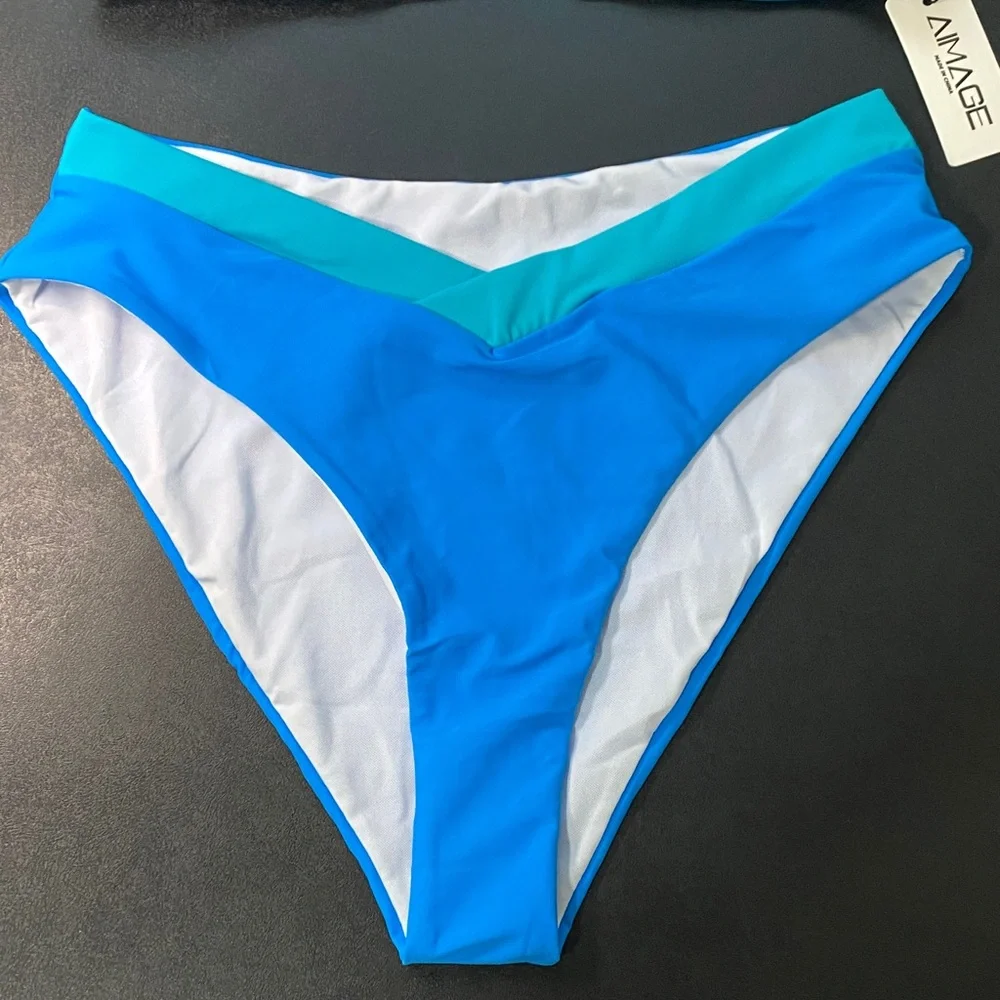 Blue Bikini Set Bathing Suit Swimsuit - Picture 2 of 8